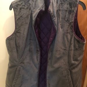 Purple/gray reversible vest